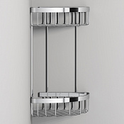 Am.Pm Sense L Полка-корзина 30 см, угловая, двухъярусная, цвет: хром глянцевый A7452200