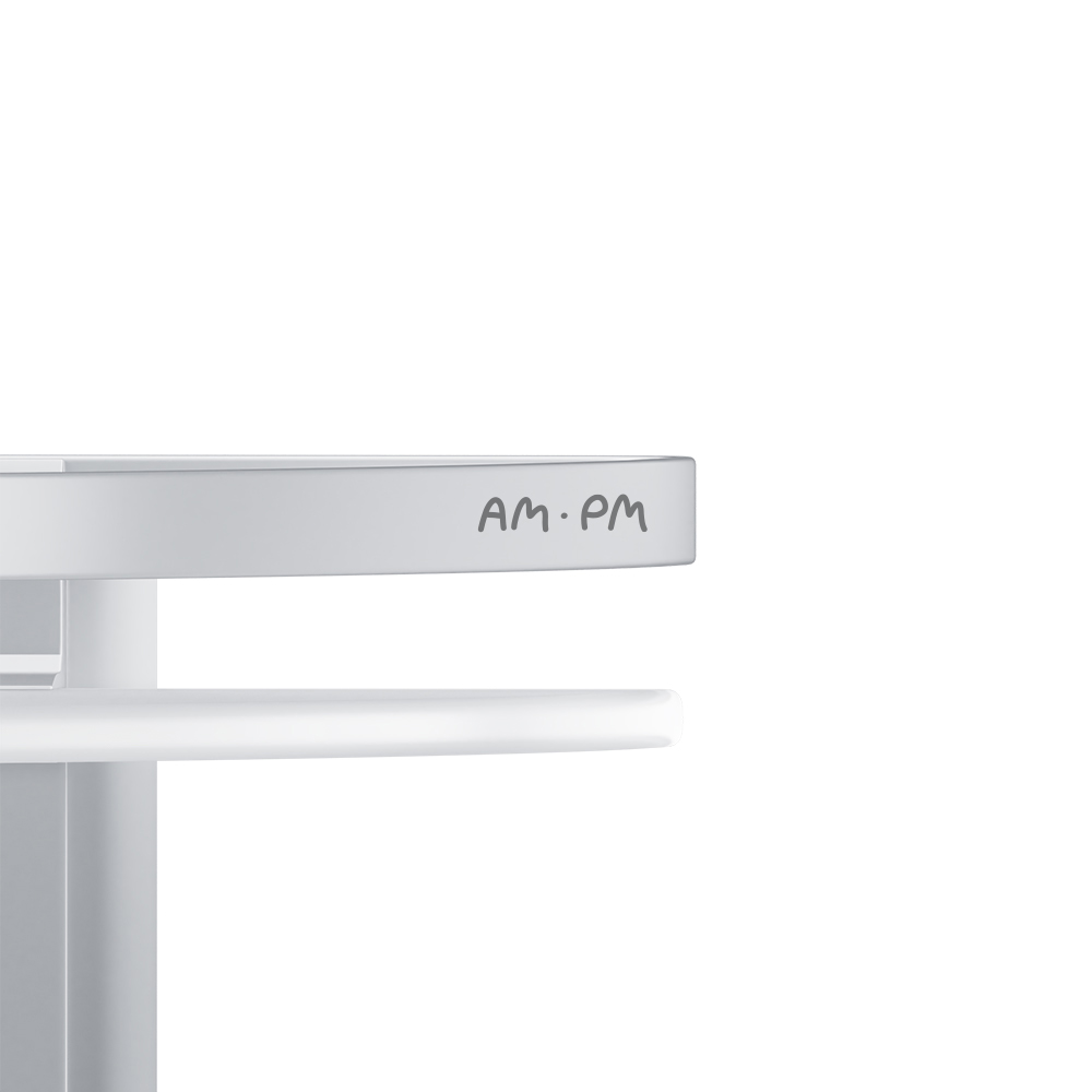 Am.Pm Sense L Полка подвесная 34 см, угловая двухъярусная, цвет: серебро матовое A7456200