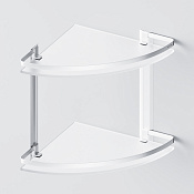 Am.Pm Sense L Полка подвесная 34 см, угловая двухъярусная, цвет: серебро матовое A7456200