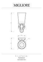 Migliore Cristalia Cтакан настенный, стекло, Swarovski, цвет: золото 16820