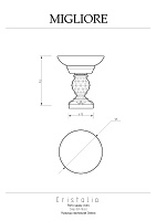 Migliore Cristalia Mыльница настольная, стекло, Swarovski, цвет: бронза 16759