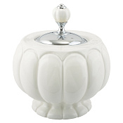 Migliore Olivia Баночка d16x12h, керамика, цвет: белый/хром 17480