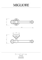 Migliore Cristalia Бумагодержатель, Swarovski, цвет: золото 16826