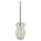 Migliore Olivia Ершик для унитаза напольный с керамической колбой с декором, цвет: платина/хром 17548