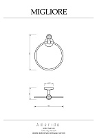 Migliore Amerida Полотенцедержатель-кольцо, Swarovski, цвет: золото 16599