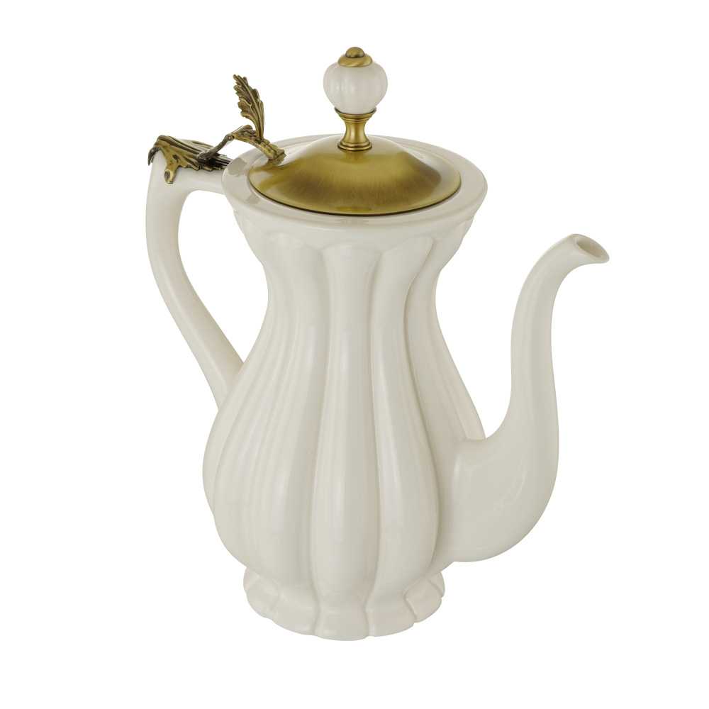 Migliore Olivia Кувшин, керамика, c крышкой, цвет: белый/бронза 24922