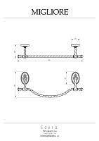 Migliore Edera Полотенцедержатель 44 см, цвет: золото 16947