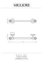 Migliore Amerida Полотенцедержатель 45 см, Swarovski, цвет: золото 16604