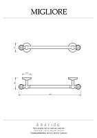 Migliore Amerida Полотенцедержатель 60 см, Swarovski, цвет: золото 16605