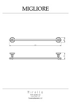 Migliore Mirella Полотенцедержатель 62 см, цвет: бронза 17181
