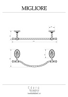 Migliore Edera Полотенцедержатель 63 см, цвет: золото 16948
