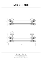 Migliore Amerida Полотенцедержатель двойной 60 см, Swarovski, цвет: хром 16588