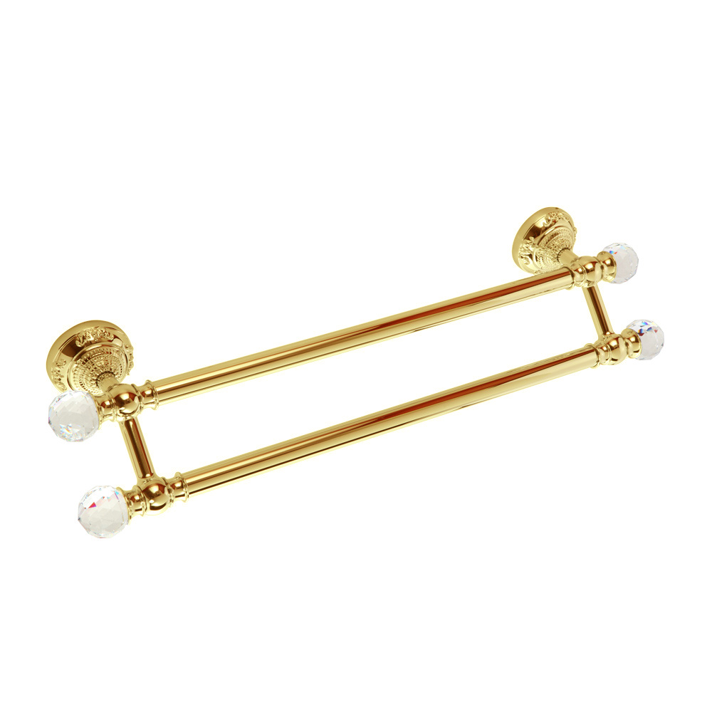 Migliore Cristalia Полотенцедержатель двойной 60 см, Swarovski, цвет: золото 16844