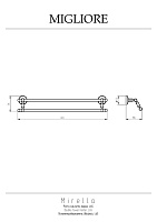 Migliore Mirella Полотенцедержатель двойной 62-65 см, цвет: золото 17335
