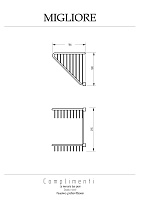 Migliore Complementi Полка-решетка угловая двойная 16x16x25h, цвет: бронза 22030
