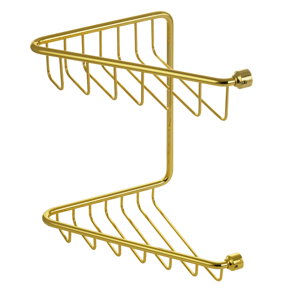 Migliore Complementi Полка-решетка угловая двойная 16x16x25h, цвет: золото 22054