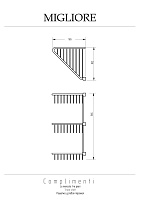 Migliore Complementi Полка-решетка угловая тройная 16x16x50h, цвет: бронза 22031