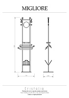 Migliore Cristalia Стойка высокая 175h, Swarovski, цвет: золото 16849