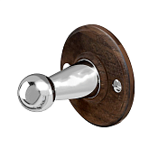 Burlington Black Крючок для полотенец одинарный, подвесной, цвет: хром/орех глянцевый A14 WAL