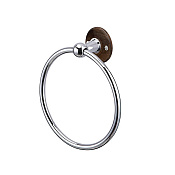 Burlington Black Полотенцедержатель круглый d17 см, подвесной, цвет: хром/орех глянцевый A3 WAL