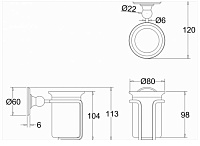 Burlington Classic Подстаканник, одинарный из керамики, подвесной, цвет: хром глянцевый A2 CHR