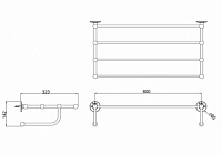 Burlington Classic Полка для полотенец 60х32,3 см, подвесная, цвет: хром глянцевый A46 CHR