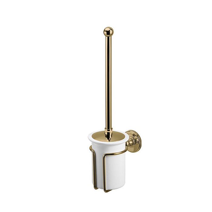 Burlington Gold Ершик для унитаза подвесной с керамической колбой, цвет: золото глянцевое A8 GOLD