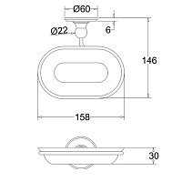 Burlington Gold Мыльница с керамической чашей, подвесная, цвет: золото глянцевое A1 GOLD