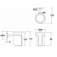 Burlington Gold Подстаканник, одинарный из керамики, подвесной, цвет: золото глянцевое A2 GOLD