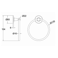 Burlington Gold Полотенцедержатель круглый d17 см, подвесной, цвет: золото глянцевое A3 GOLD