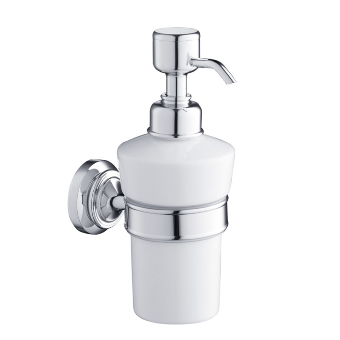 Burlington Savoy Дозатор жидкого мыла, подвесной, керамическая колба, цвет: хром глянцевый RA55