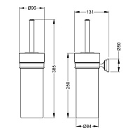 Burlington Savoy Ершик для унитаза подвесной с керамической колбой, цвет: хром глянцевый RA53