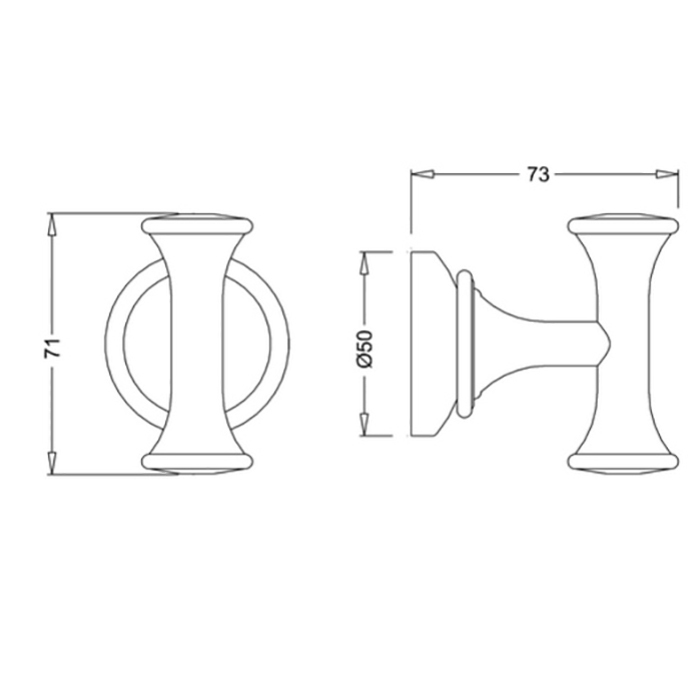 Burlington Savoy Крючок для полотенец двойной, подвесной, цвет: хром глянцевый RA54