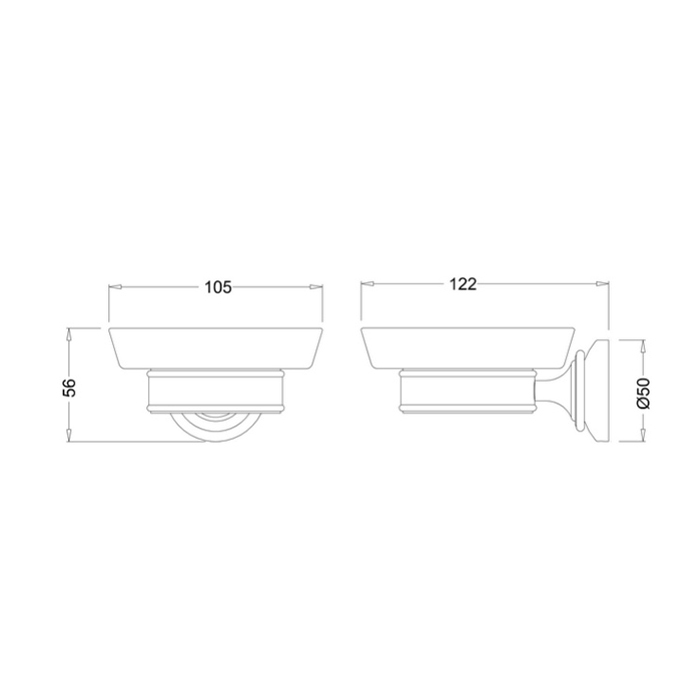 Burlington Savoy Мыльница с керамической чашей, подвесная, цвет: хром глянцевый RA51