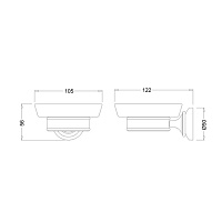 Burlington Savoy Мыльница с керамической чашей, подвесная, цвет: хром глянцевый RA51