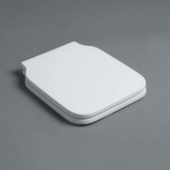 Simas Flow Крышка-сиденье для унитаза, без микролифта, крепление хром, цвет: белый глянцевый FL27bi/cr