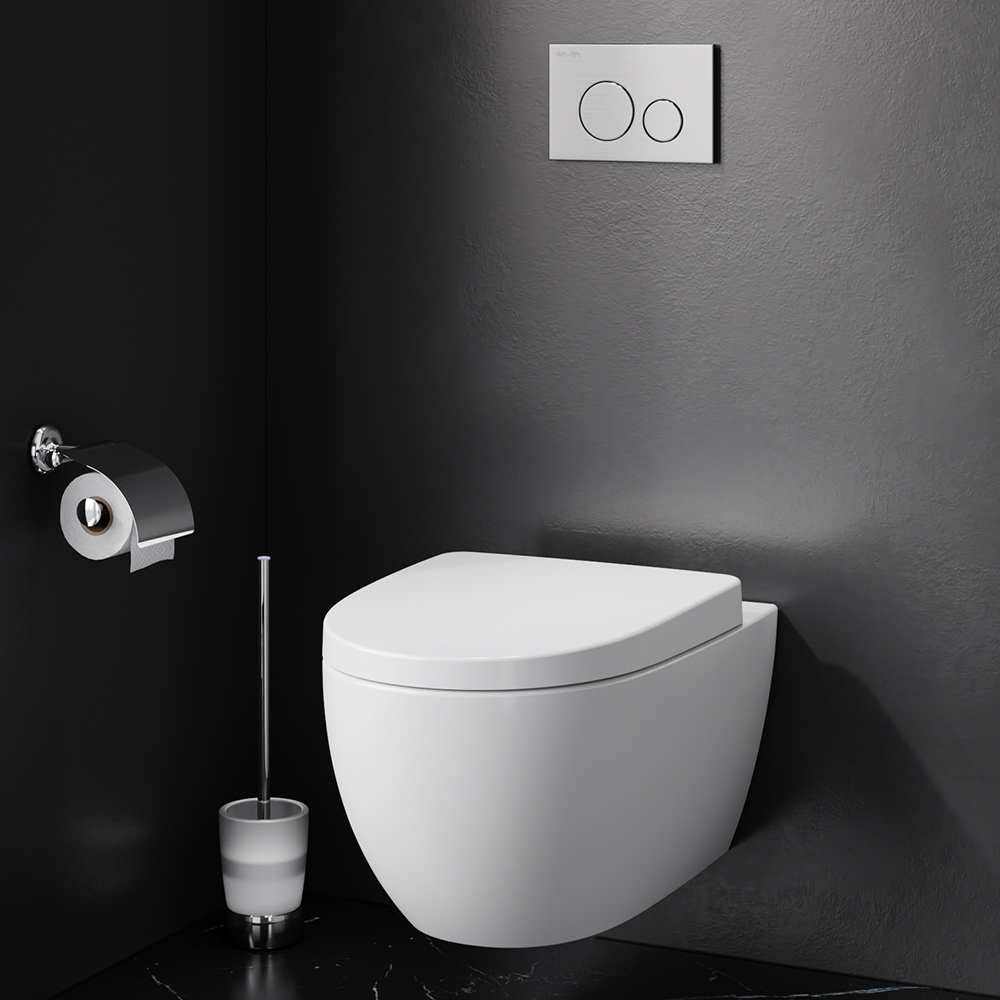 Am.Pm Awe Унитаз подвесной 36,5х56 см, с крышкой микролифт, цвет: белый глянцевый C111738WH