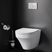 Am.Pm Inspire V2.0 Унитаз подвесной 36х54 см, безободковый с крышкой микролифт, цвет: белый глянец C501700WH