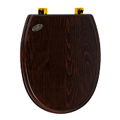 Simas Arcade Крышка-сиденье для унитаза, с микролифтом, крепление золото, цвет: noce AR009noce/oro