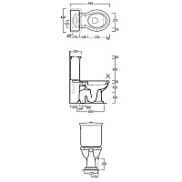 Simas Lante Чаша для унитаза моноблок с вертикальным сливом 42х70,5 см, цвет: белый глянцевый LA07bi