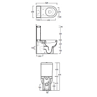 Simas E-Line Бачок для унитаза EL07, без механизма смыва, цвет: белый глянцевый EL09bi