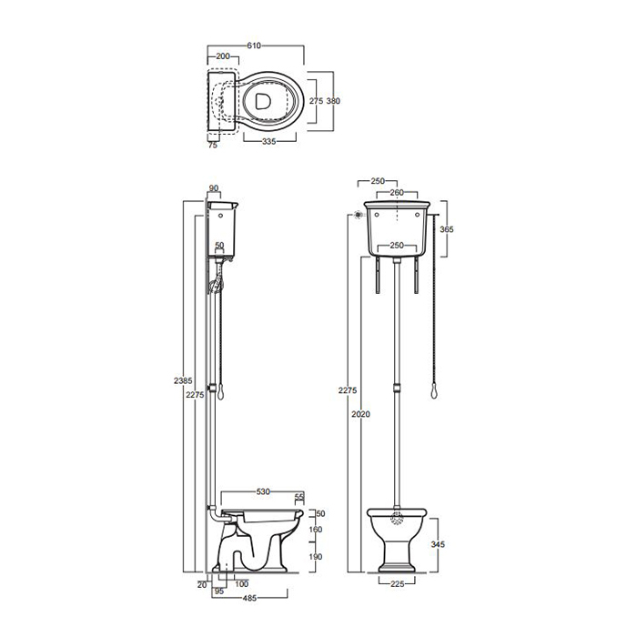 Simas Lante Бачок высокий для унитаза LA01/LA02, без механизма смыва, цвет: белый глянцевый LA06bi
