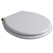 Simas Londra Крышка-сиденье для унитаза, с микролифтом, крепление золото, цвет: белый глянцевый LO007S bi/oro