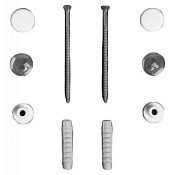 Simas Londra Комплект вертикальных крепежей для унитаза/биде с колпачками, цвета: хром и белый F90cr/bi