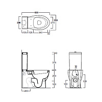 Simas Lft Spazio Бачок для унитаза Base, без механизма смыва, цвет: белый глянцевый LFT26 bi