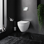 Am.Pm Spirit V2.0 Унитаз подвесной безободковый: инстал, унитаз, кнопка, сиденье, цвет: белый глянец IS49051.701700