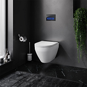 Am.Pm Spirit V2.0 Унитаз подвесной безободковый: инстал, унитаз, кнопка, сиденье, цвет: белый глянец IS450A38.701700