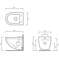 Cielo Fluid Унитаз подвесной 37х53хh37 см, с креплениями, цвет: avena FLVSAV