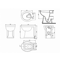 Burlington Arcade Чаша для пристенного унитаза, воронка-водоворот 36,5х52 см, цвет: белый глянцевый ARC6
