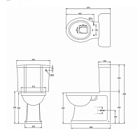 Burlington Arcade Чаша для унитаза моноблок, воронка-водоворот 37х67 см, цвет: белый глянцевый ARC4